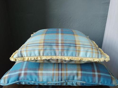 2 Schotse tartan kussens 100% wol Made in Belgium SALE**, Huis en Inrichting, Woonaccessoires | Kussens, Nieuw, Blauw, Rechthoekig