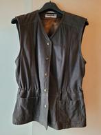Lederen bruine bodywarmer met taille mt 38, Kleding | Dames, Bodywarmers, Ophalen of Verzenden, Gedragen