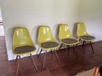 4 originele DSW glasvezel Eames/ Herman Miller stoelen, Huis en Inrichting, Stoelen, Ophalen, Gebruikt, Overige kleuren, Metaal