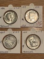 4x half dollar munten USA zilver, Postzegels en Munten, Ophalen of Verzenden, Noord-Amerika, Setje, Zilver