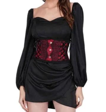Corset Underbust, corset bordeaux, noir, rouge,..., ANDERE, Envoi, Rouge, Body ou Corset