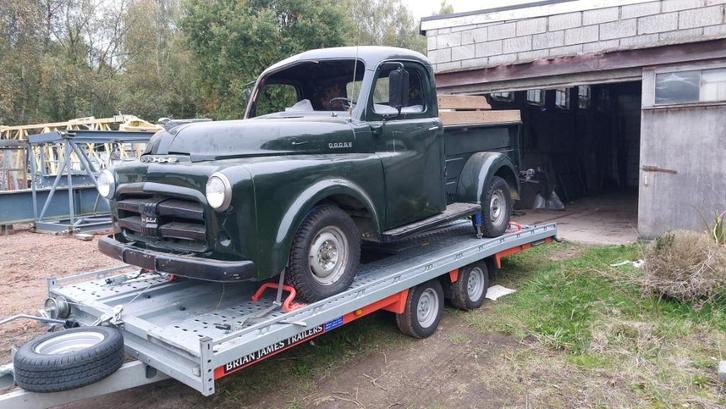 Dodge B3B 1951 Pick Up truck zéér zeldzaam hier in België, Auto's, Oldtimers, Particulier, Dodge, Benzine, Overige carrosserie
