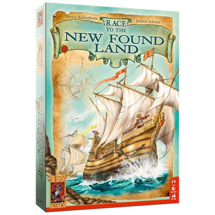 Race to the New Found Land - Nieuw & Geseald van 999 Games, Hobby en Vrije tijd, Gezelschapsspellen | Bordspellen, Nieuw, Een of twee spelers