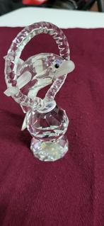 Kristallen dolfijn in ring Hoogte: 13cm zo goed als nieuw!, Antiek en Kunst, Antiek | Glaswerk en Kristal, Ophalen of Verzenden