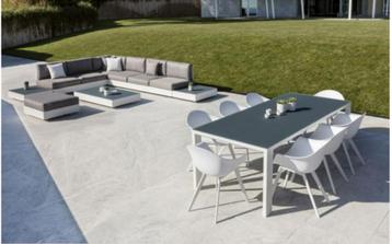 NOUVEAU Table de jardin Como en aluminium blanc L 240 x L 10