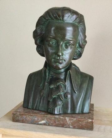 Art Deco buste Mozart van  J.Dommisse(1878-1955)gesigneerd