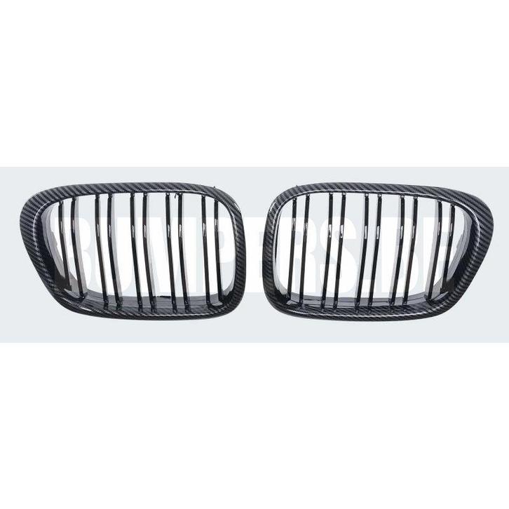 Grill Carbon-Look Dubbel-Bar Niergrille BMW 5 Serie E39 (199, Auto-onderdelen, Overige Auto-onderdelen, Gebruikt, 6 maanden garantie