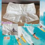 Short court pour femme-blanc-Decathlon-T.38, Vêtements | Femmes, Taille 38/40 (M), Enlèvement ou Envoi, Porté, Courts