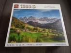 King puzzel 1000 Stuks - Funes vallei, Tirol, Ophalen of Verzenden, 500 t/m 1500 stukjes, Gebruikt, Legpuzzel