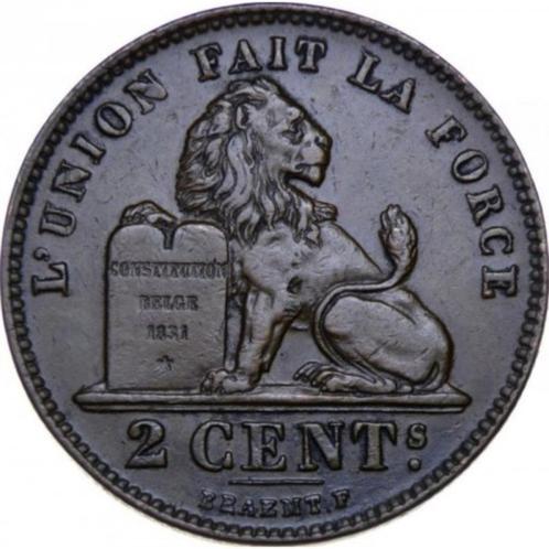 Belgique 2 centimes, 1902 inscription en français -'DES BELG, Timbres & Monnaies, Monnaies | Belgique, Monnaie en vrac, Autre