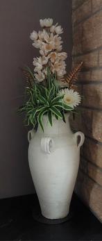 Terracotta vaas 50 cm H, Ophalen, 50 tot 75 cm, Wit, Aardewerk of Porselein