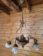 antieken luster in brons, Antiek en Kunst, Ophalen of Verzenden