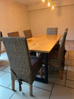 Table salle à manger et chaises, 50 tot 100 cm, 150 tot 200 cm, Zo goed als nieuw, Eikenhout