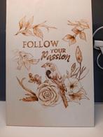 Tekst met tekening gebrand in spaanplaat, Ophalen of Verzenden, Nieuw