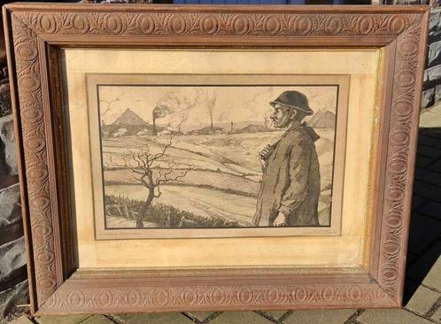 Lithographie le borain de André blandin, Antiek en Kunst, Kunst | Litho's en Zeefdrukken, Ophalen of Verzenden