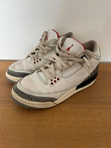 Air Jordan 3 Retro White Cement Reimagined maat 38, Kinderen en Baby's, Ophalen of Verzenden, Gebruikt