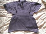 Noordzeeblauwe geribbelde trui korte mouwen maat 8 jaar, Meisje, Mer du Nord, Trui of Vest, Gebruikt