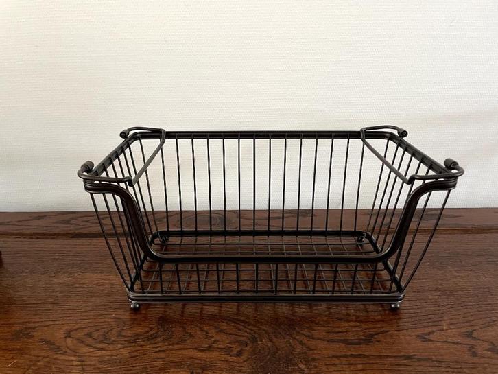 Paniers de rangement de couleur noir mat, Huis en Inrichting, Woonaccessoires | Schalen en Manden, Nieuw, Mand, Rechthoekig, Overige materialen