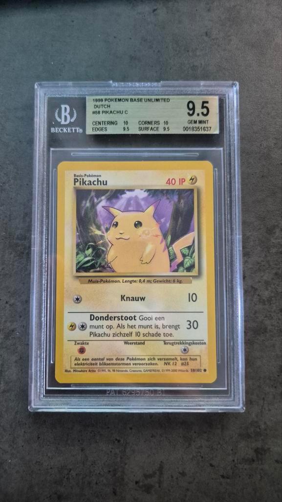 Set de base Pikachu 1ère édition NL BGS 9.5, Hobby & Loisirs créatifs, Jeux de cartes à collectionner | Pokémon, Enlèvement ou Envoi