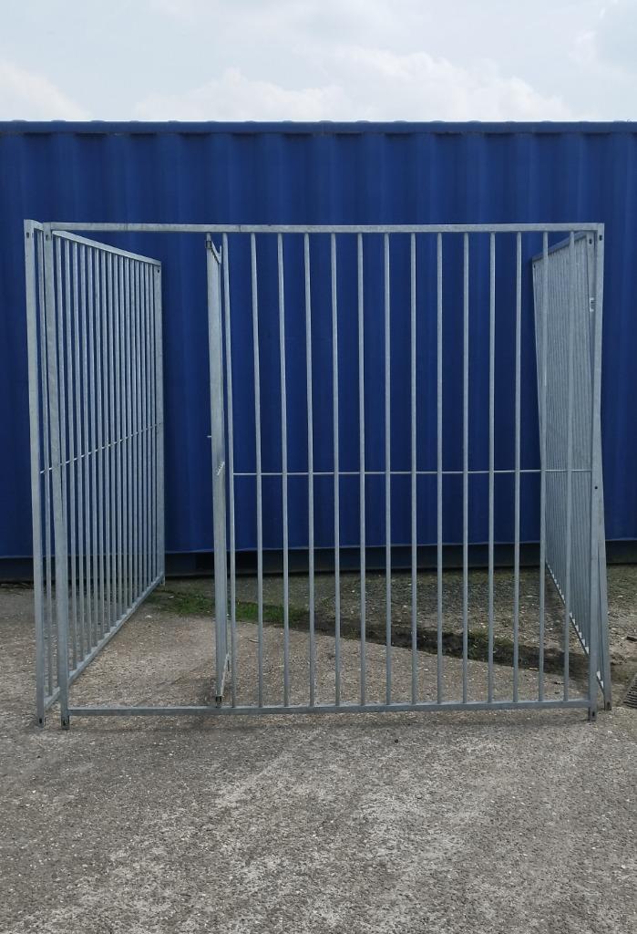 Hondenren, Voliere met deur, panelen, roosters x3st, Dieren en Toebehoren, Hondenhokken, Hondenhok, 100 cm of meer, 110 cm of meer