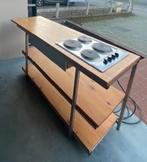Keukenmeubel met elektrisch kookvuur – Inox frame, Maison & Meubles, Cuisine | Éléments de cuisine, Enlèvement, Utilisé, 50 à 100 cm