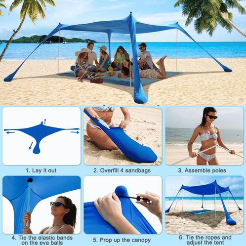 Strandtent zonnescherm partytent windscherm schaduwplek, Tuin en Terras, Zonneschermen, Nieuw, Overige typen, 150 tot 300 cm, 250 cm tot 450 cm