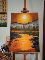 doek schilderij, zonsondergang, Antiek en Kunst, Ophalen