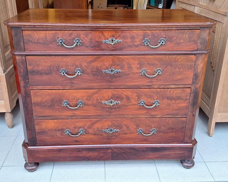 Antieke ladenkast, commode Louis Philippe stijl, Antiquités & Art, Antiquités | Meubles | Armoires, Enlèvement