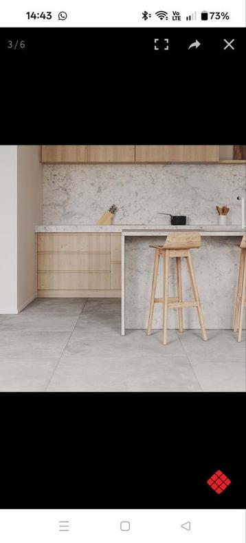 Impermo vloertegel Tilestone Betontec Grey 75x75 beschikbaar voor biedingen