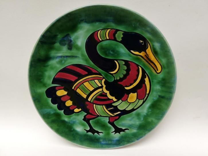 Jacques Charlier - belle assiette en céramique - cygne, Antiquités & Art, Curiosités & Brocante, Enlèvement ou Envoi