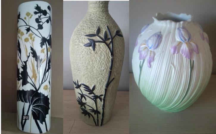 vaas diverse * bavaria * beige met takken* rond VINTAGE, Huis en Inrichting, Woonaccessoires | Vazen, Ophalen