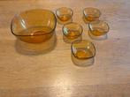 Service à dessert,salade Vereco France verre ambré années 70, Enlèvement ou Envoi