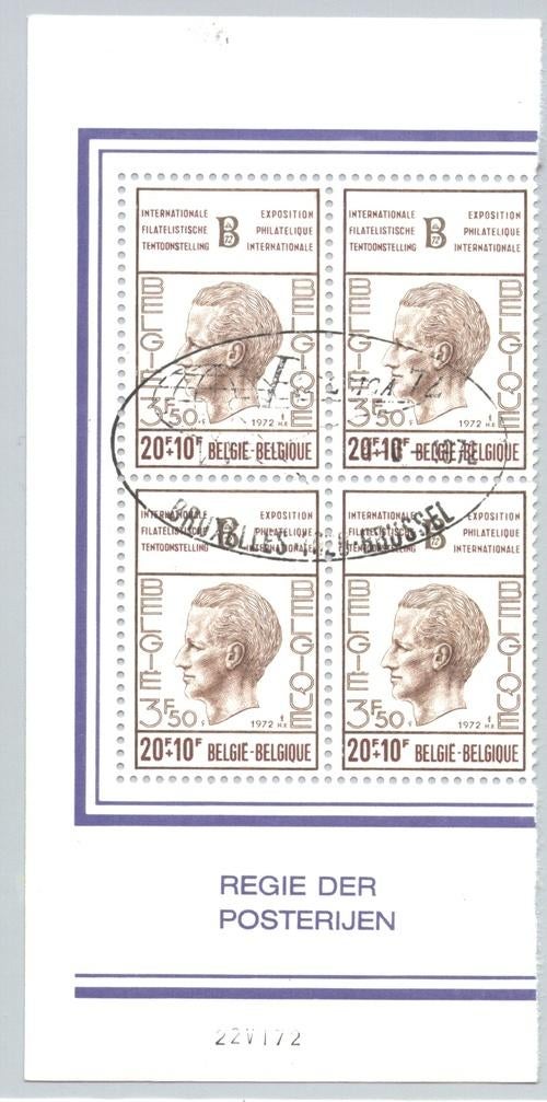 1972 Belgica '72 Exposition 20 10 Fr, Envoi