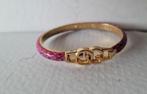 Vintage 24Kt Gucci Firenze verguld armband pitone, Ophalen of Verzenden, Zo goed als nieuw, Roze, Overige materialen