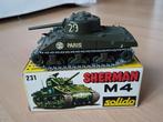 Solido Tank Sherman M4 met doos, Solido, Overige typen, Ophalen of Verzenden, Zo goed als nieuw
