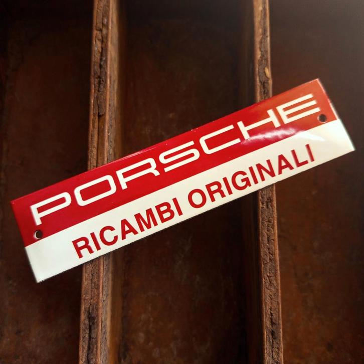 Emaille Schild PORSCHE Orgineel Italiaans Dealer Reclamebord, Verzamelen, Merken en Reclamevoorwerpen, Gebruikt, Reclamebord, Verzenden