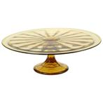 Art Deco Amber Taartschotel Depression Glass Verrerie Scailm, Ophalen of Verzenden