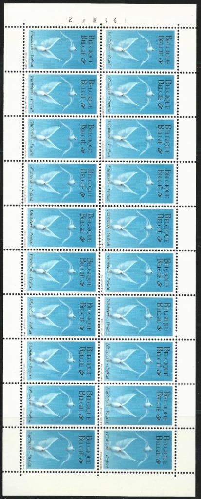 Belgie 1999 - F2800C – volledig velletje van 20 ** -15%, Postzegels en Munten, Postzegels | Europa | België, Postfris, Orginele gom