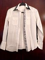 Blouse blanche à accents noirs, Vêtements | Femmes, Enlèvement ou Envoi, Porté, Taille 38/40 (M), Blanc