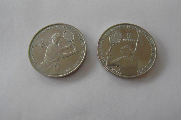 Munten van 5 dollar „Tennis Seoul 1988", Postzegels en Munten, Bankbiljetten | Europa | Niet-Eurobiljetten, Ophalen of Verzenden
