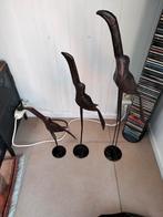 Drie prachtige metalen vogels.verschillende hoogte., Antiek en Kunst, Ophalen