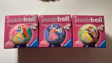 3 boules de puzzle Disney Princess 