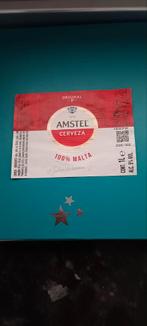 Bieretiket Amstel cerveza 1 L spanje, Collections, Marques de bière, Amstel, Enlèvement ou Envoi