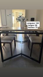 Trendy eettafel van 160x90 travertin, Huis en Inrichting, Tafels | Eettafels, Ophalen, Minimaliste - tendance - qualité, 50 tot 100 cm