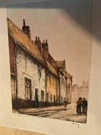 Lithografie Tinnenpotstraat Gent, Ophalen of Verzenden