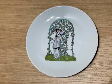 H. Robert Dammy Art Nouveau Rose Trellis porseleinen bord beschikbaar voor biedingen