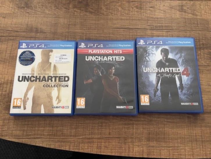 3 Uncharted games voor PS4 en PS5, Games en Spelcomputers, Games | Sony PlayStation 4, Zo goed als nieuw, Avontuur en Actie, 1 speler