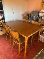 Rustieke eiken eettafel met stoelen, 150 à 200 cm, Cinq personnes ou plus, Enlèvement, Utilisé