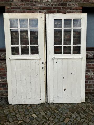 Dubbele deur eik, Doe-het-zelf en Bouw, Deuren en Vliegenramen, Ophalen, Gebruikt, 120 cm of meer, Binnendeur