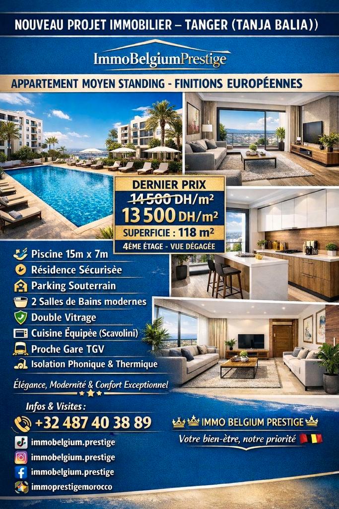 Appartement à vendre à Tanger, Immo, Étranger, Appartement, Ville